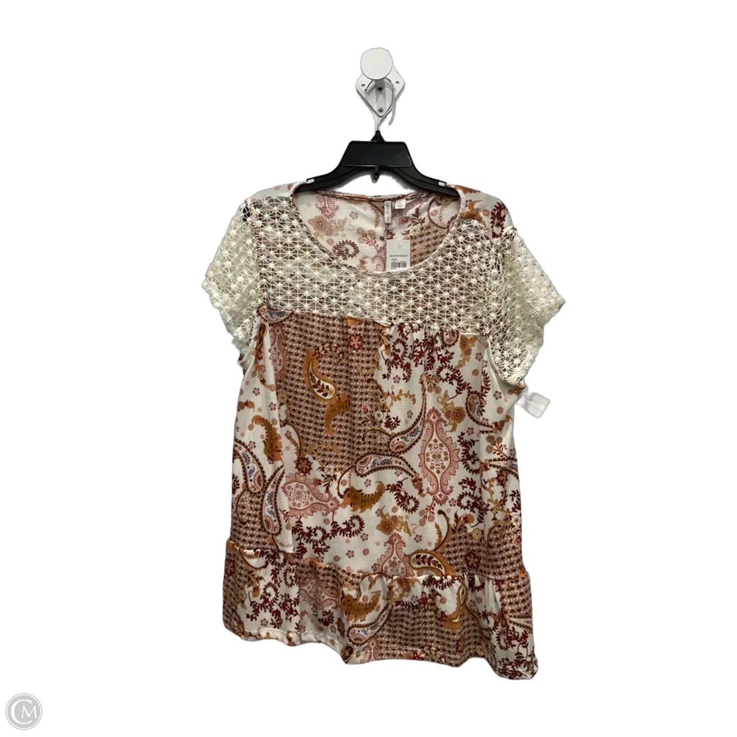 Top Short Sleeve By Cato In Paisley Print, Size: Xl