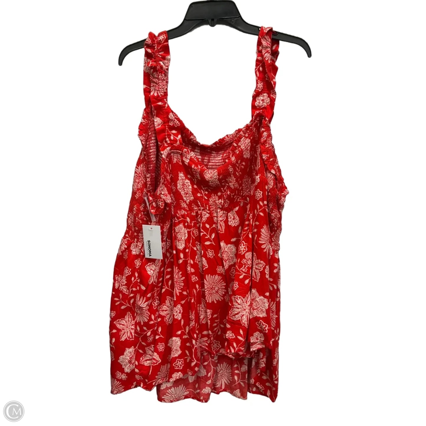 Top Sleeveless By Sonoma In Red & White, Size: 4x