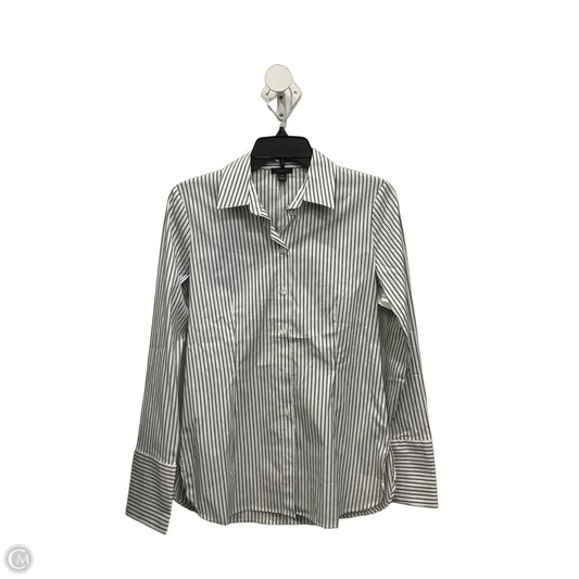 Blouse Long Sleeve By Ann Taylor In Black & White, Size: Xs
