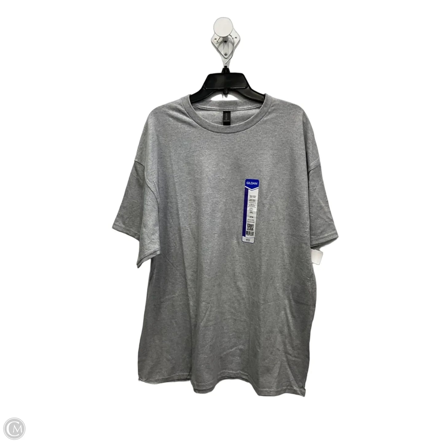 Athletic Top Short Sleeve By Gildan In Grey, Size: 2x