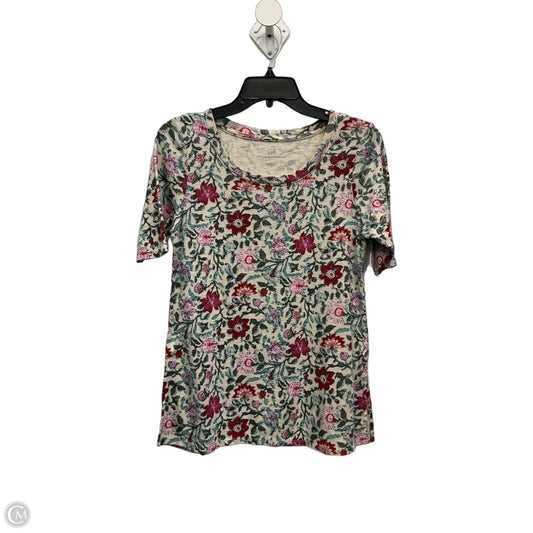 Top Short Sleeve By J. Jill In Floral Print, Size: Xs