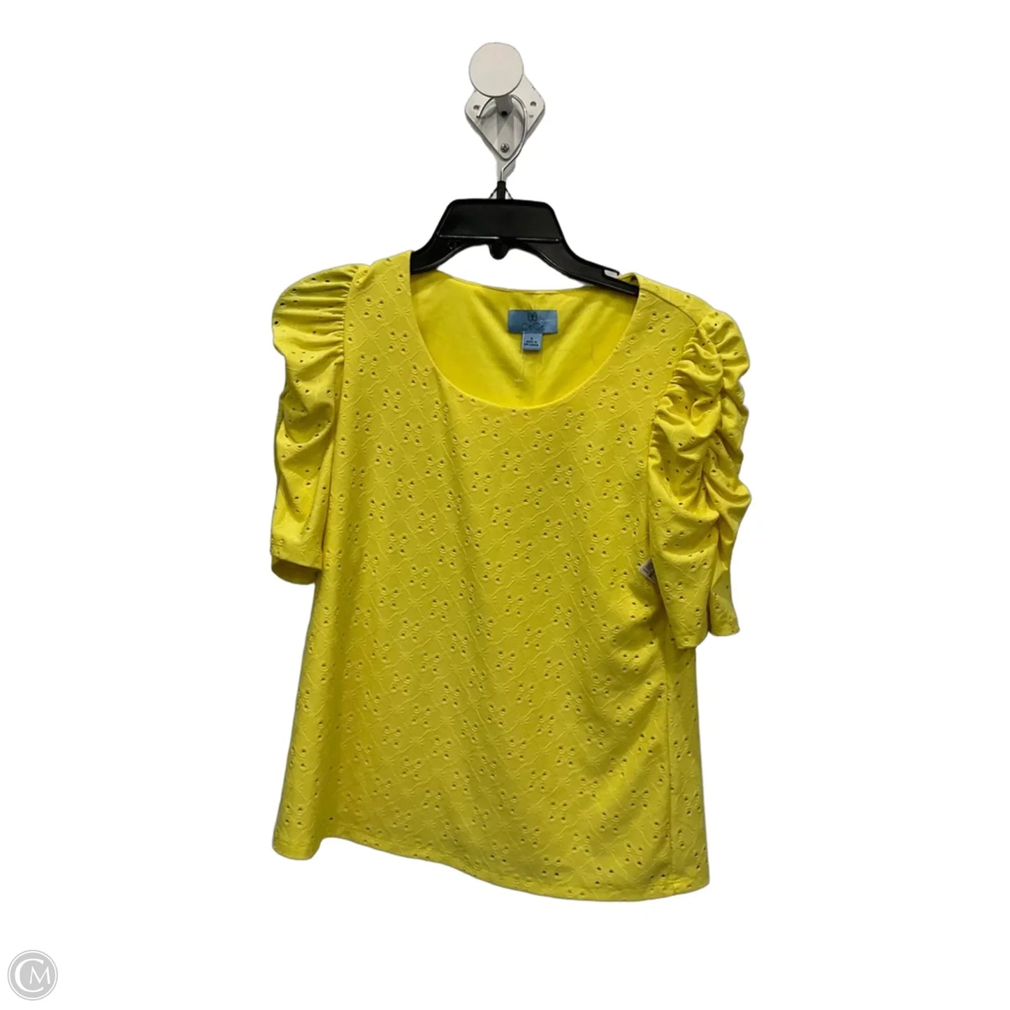 Top Short Sleeve By Cece In Yellow, Size: S