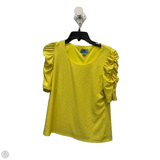 Top Short Sleeve By Cece In Yellow, Size: S