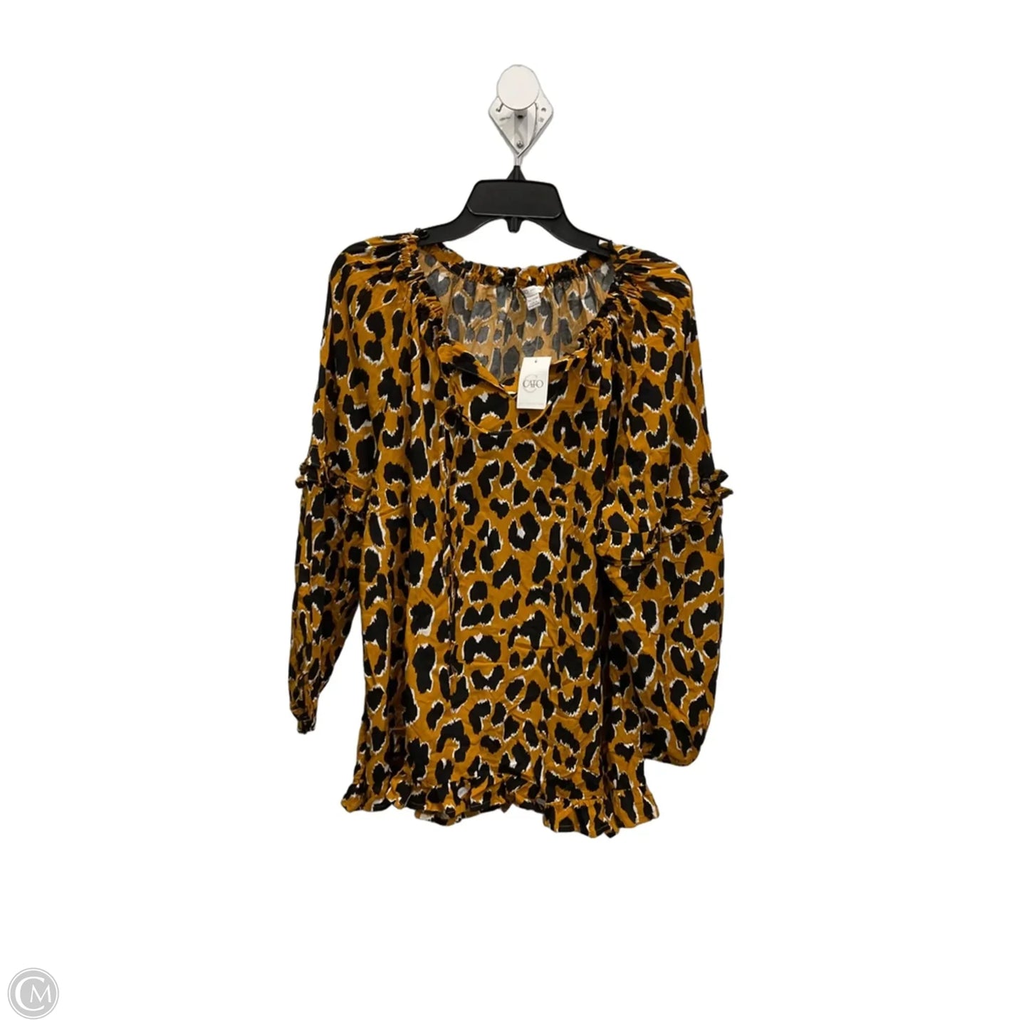 Top Long Sleeve By Cato In Animal Print, Size: Xl