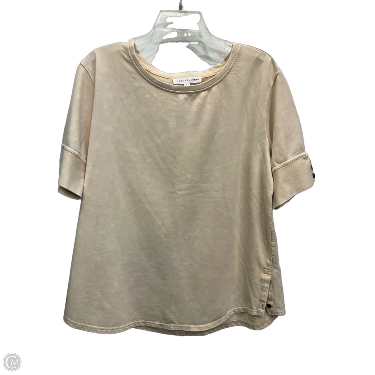 Top Short Sleeve By Jane And Delancey In Tan, Size: L