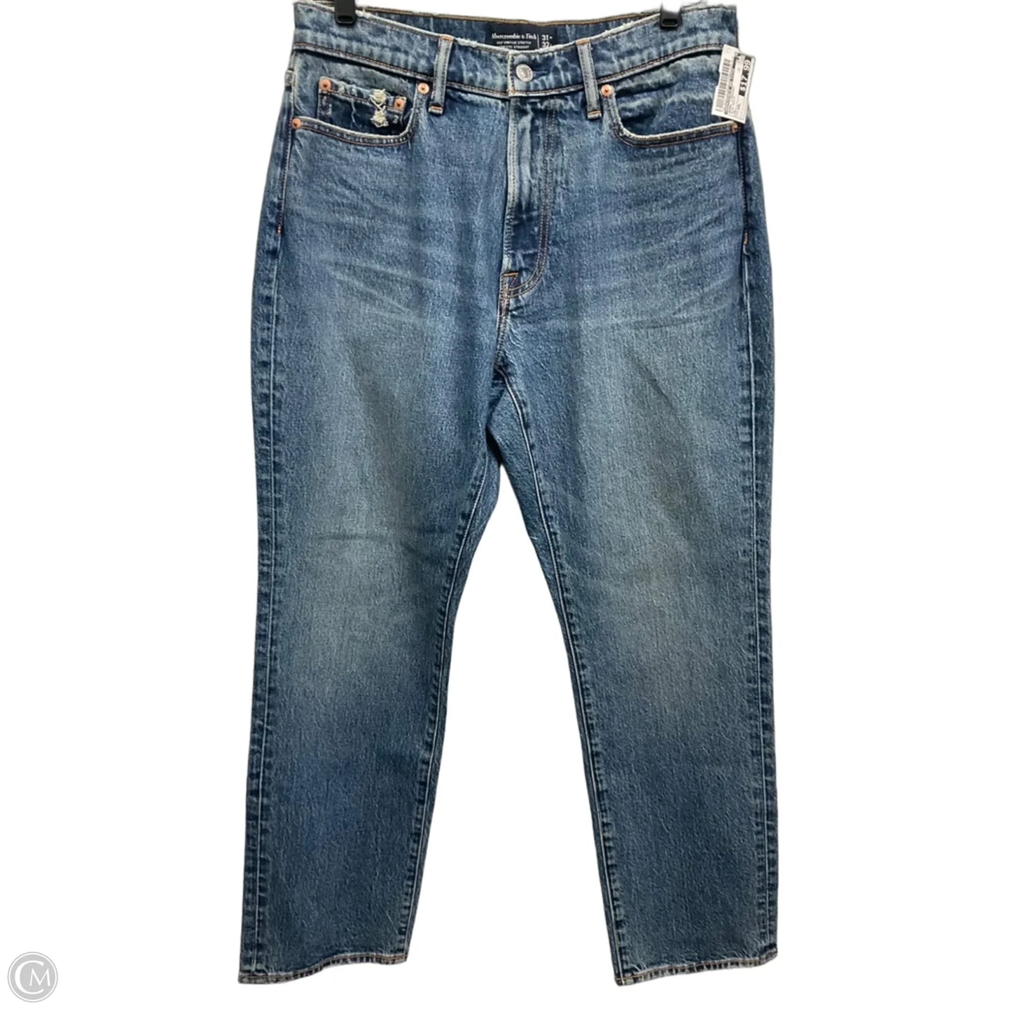 Jeans Straight By Abercrombie And Fitch In Blue Denim, Size: 10l