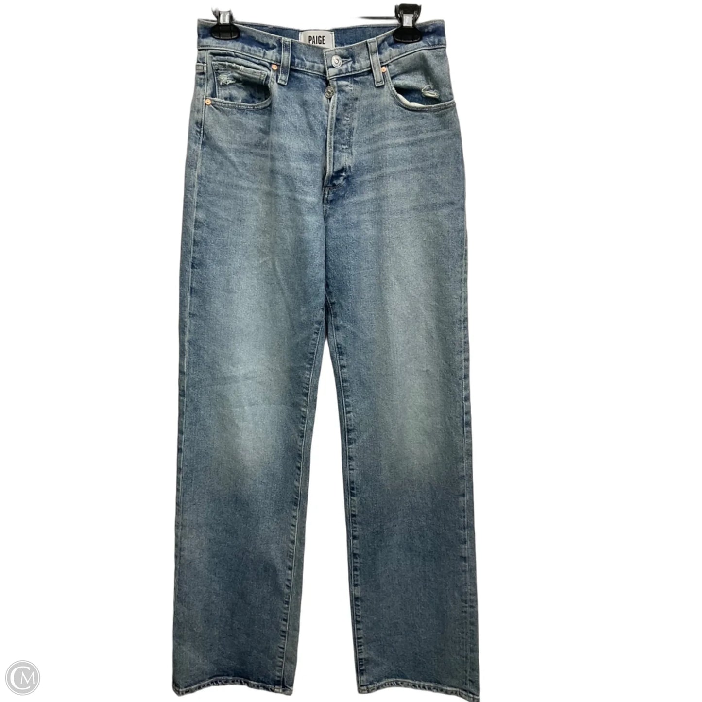 Jeans Straight By Paige In Blue Denim, Size: 4