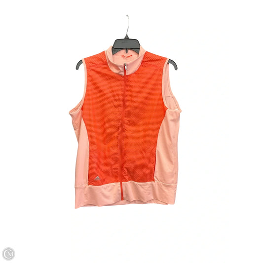 Athletic Jacket By Adidas In Orange, Size: L
