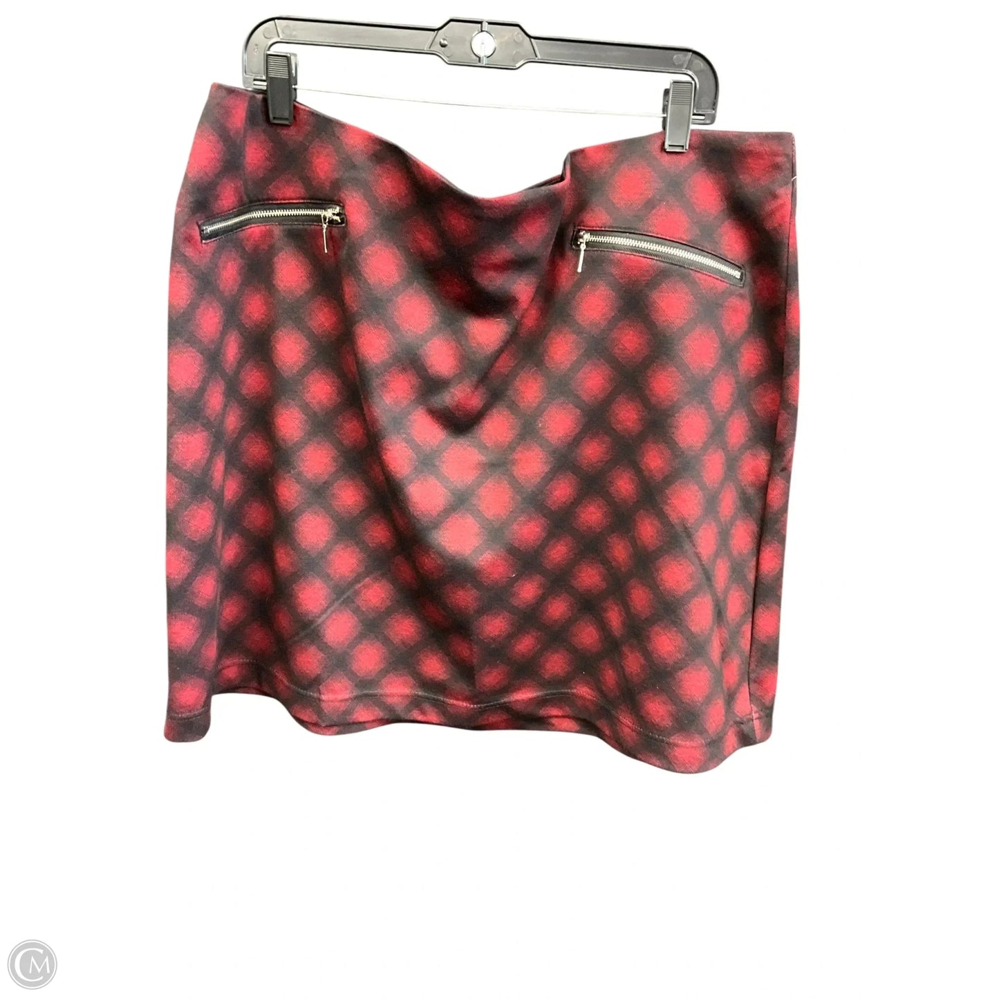 Skirt Midi By Maurices In Black & Red, Size: 22