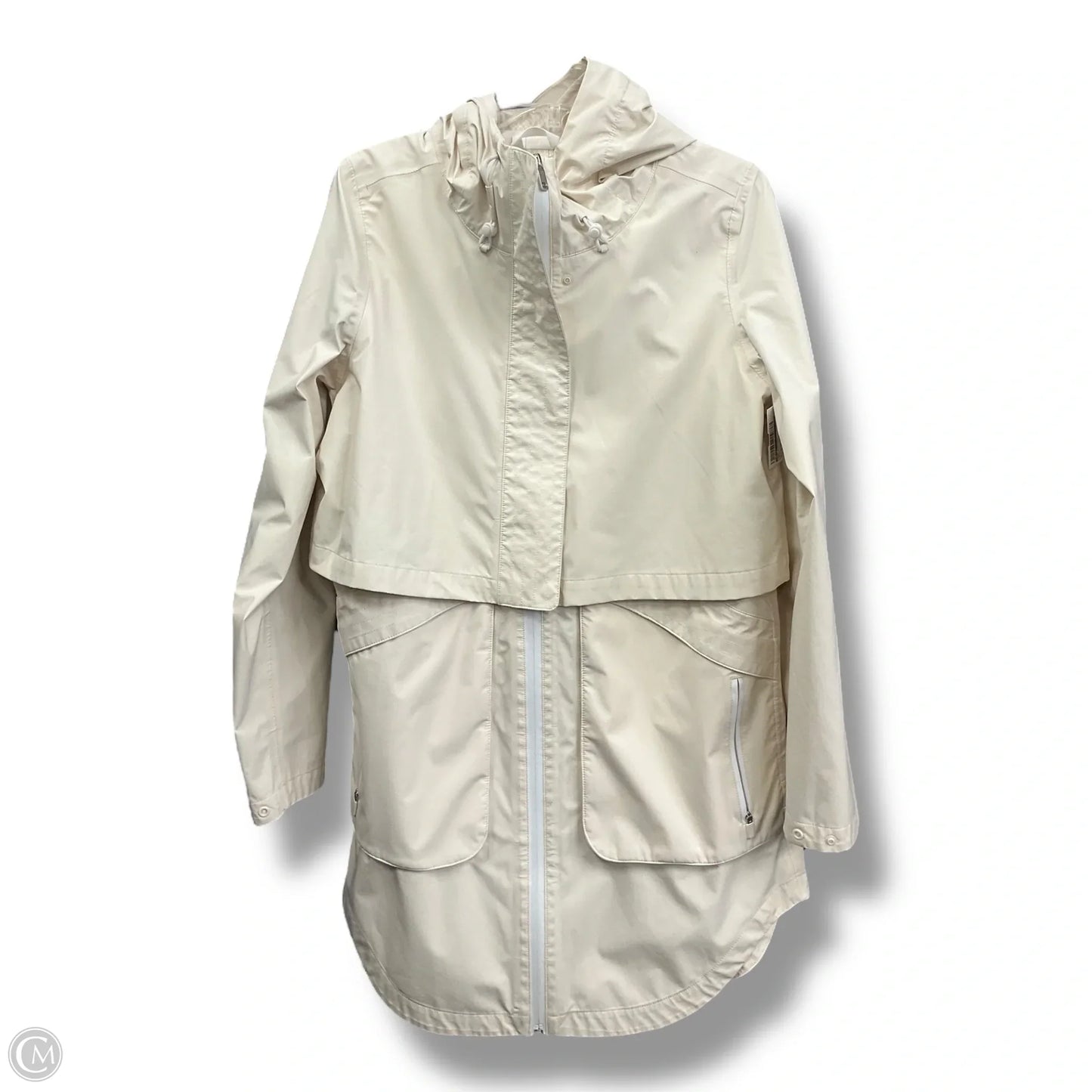 Coat Raincoat By Calia In Cream, Size: S