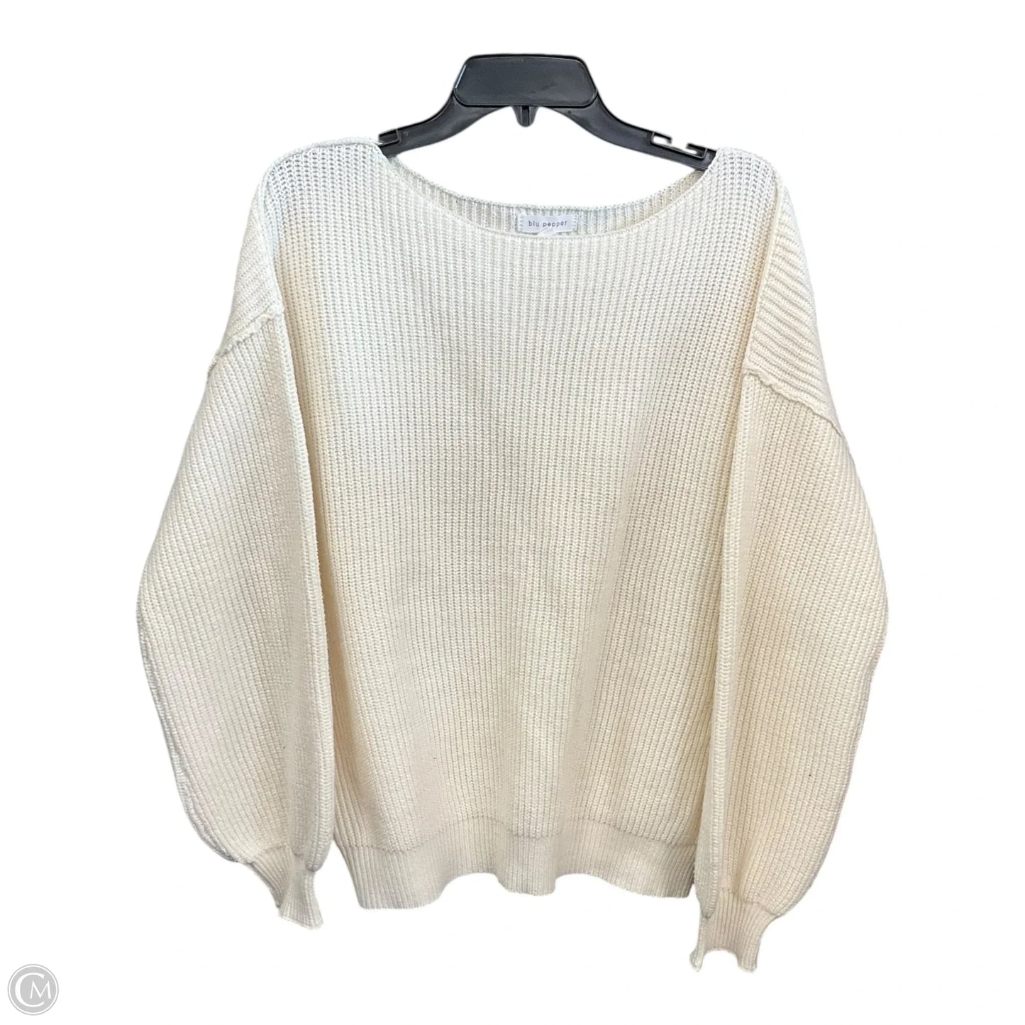Sweater By Blu Pepper In Cream, Size: M