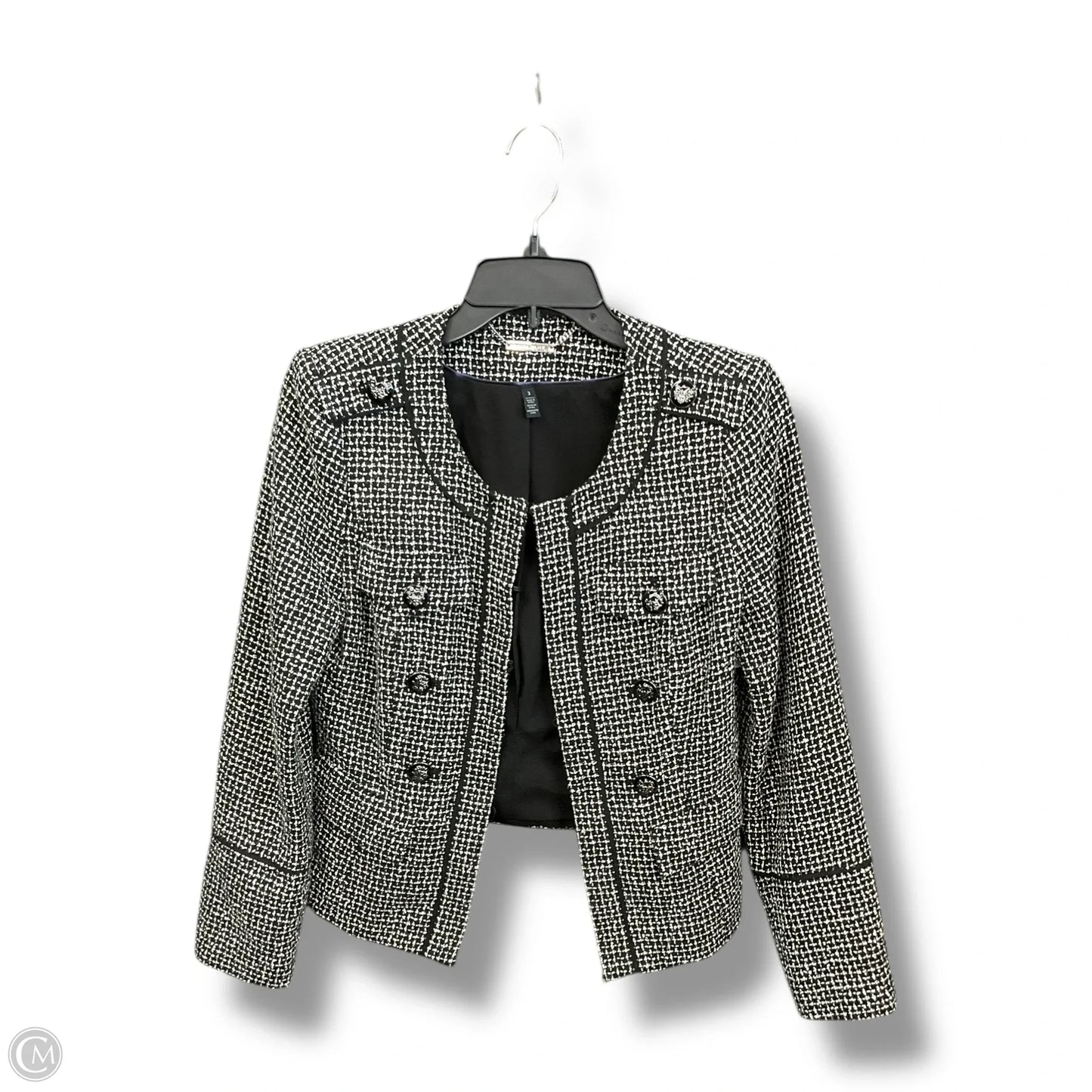 Blazer By White House Black Market In Black & Grey, Size: Xs
