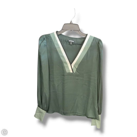 Top Long Sleeve By Express In Green, Size: Sp