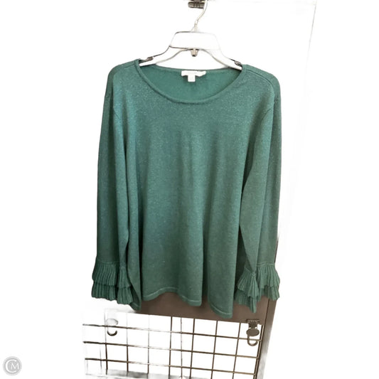 Top Long Sleeve By Chicos In Green, Size: Xxl