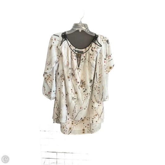 Top Long Sleeve By White House Black Market In Floral Print, Size: Xl