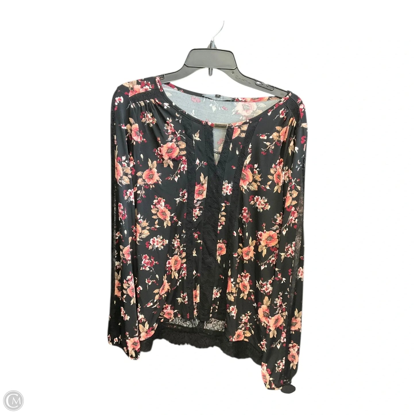 Top Long Sleeve By White House Black Market In Floral Print, Size: M