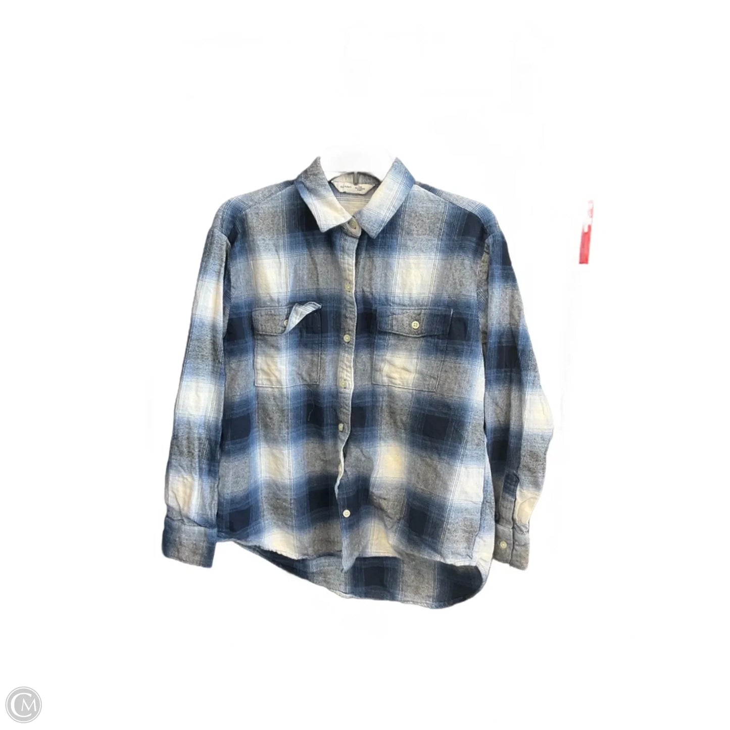 Blouse Long Sleeve By Old Navy In Blue, Size: M