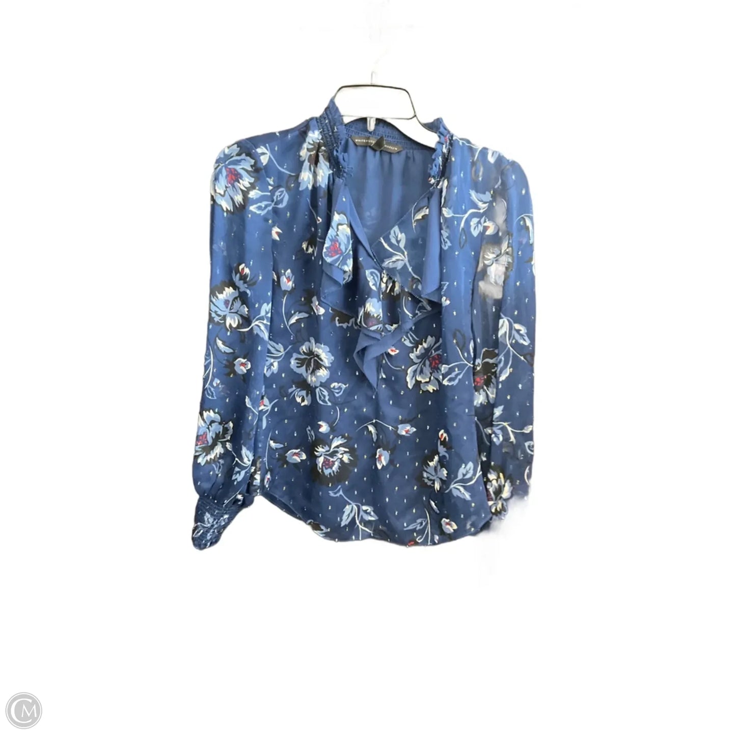 Top Long Sleeve By White House Black Market In Blue, Size: Xs