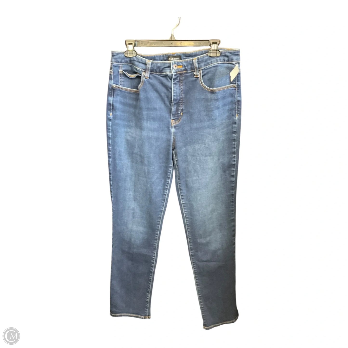 Jeans Straight By Talbots In Blue Denim, Size: 14