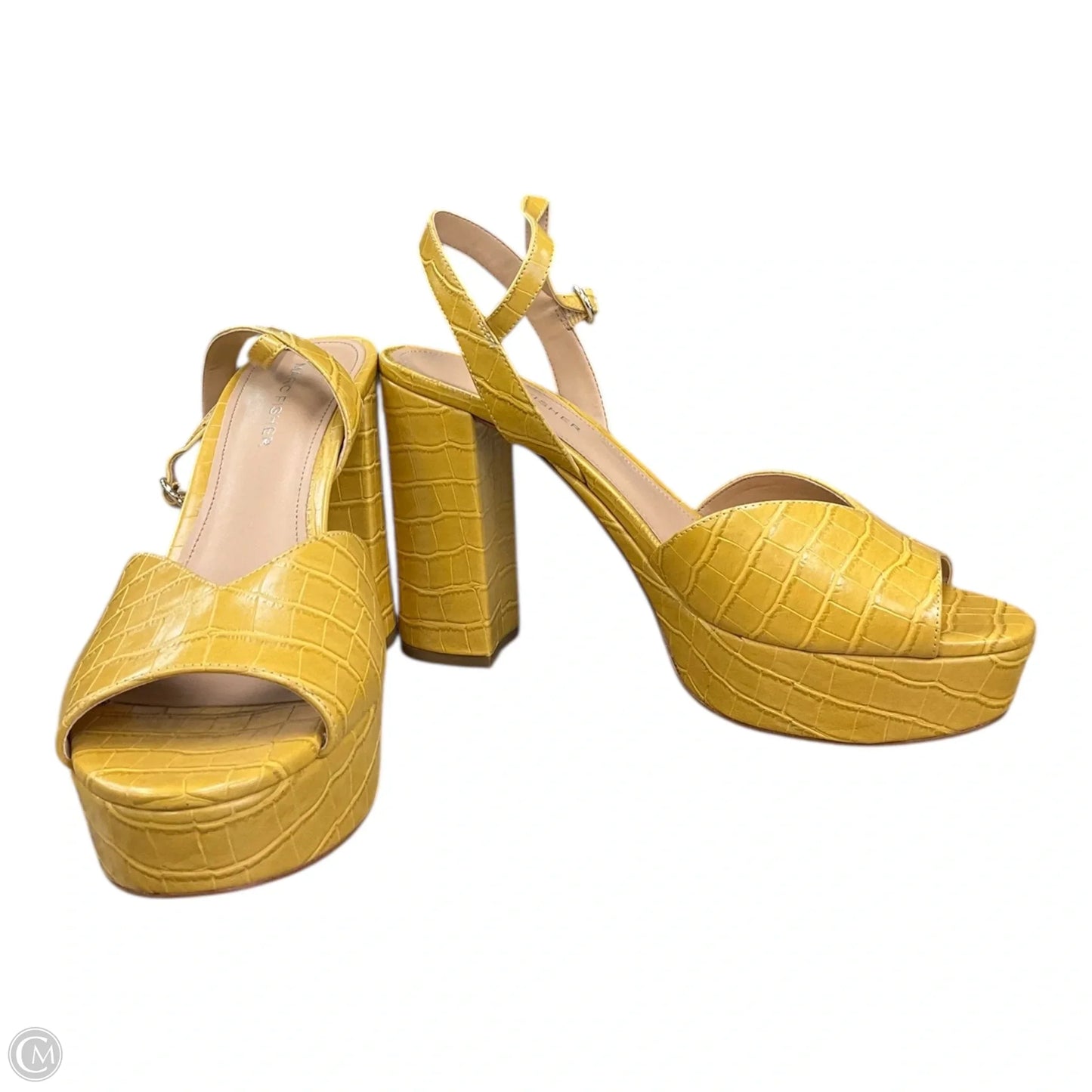 Shoes Heels Block By Marc Fisher In Yellow, Size: 9.5