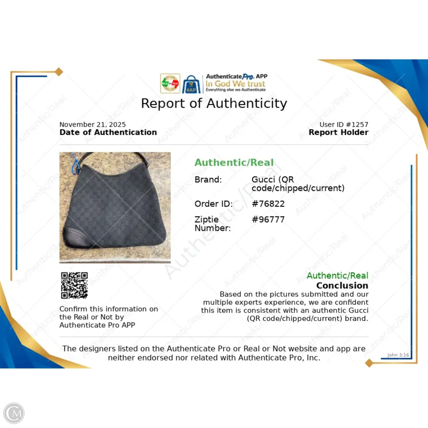 Handbag Luxury Designer By Gucci, Size: Medium