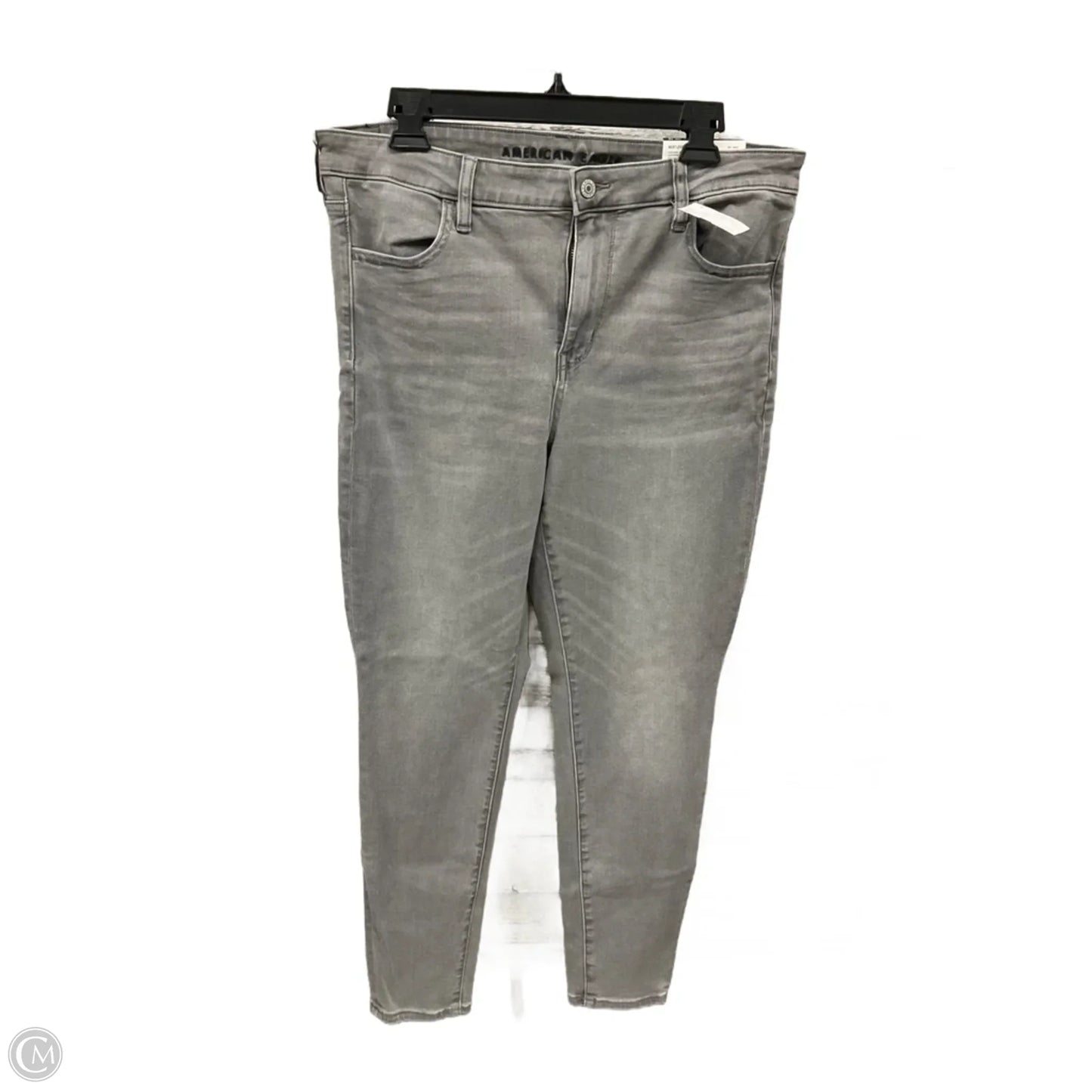 Jeans Skinny By American Eagle In Grey Denim, Size: 16
