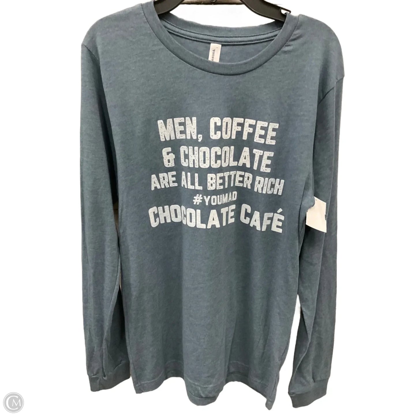 Top Long Sleeve Basic By Bella + Canvas In Blue, Size: S