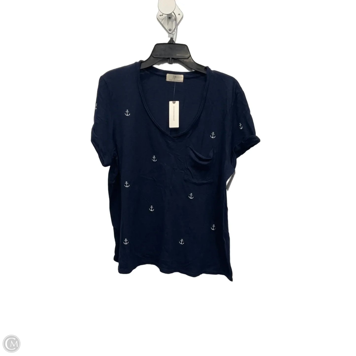 Top Short Sleeve Basic By T.la In Navy, Size: L