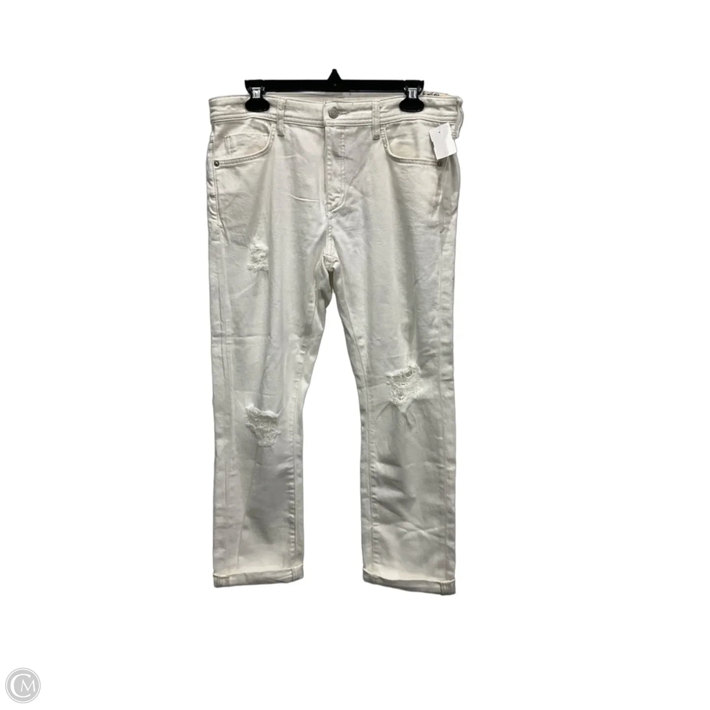 Jeans Cropped By Pilcro In White Denim, Size: 8