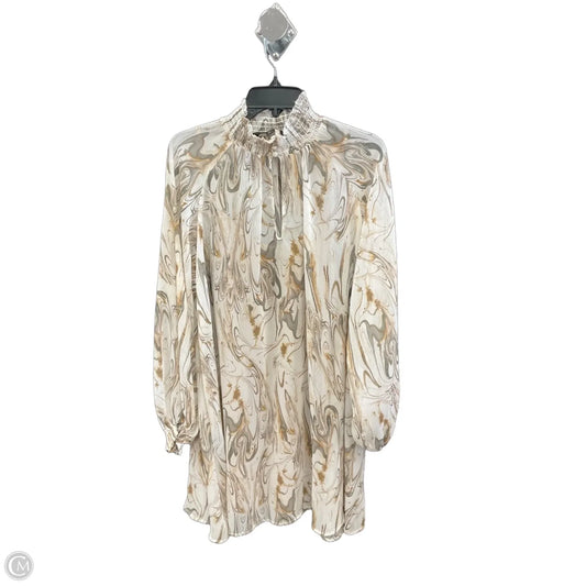 Dress Casual Midi By Banana Republic In Grey & White, Size: M