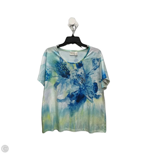 Top Short Sleeve By Zenergy By Chicos In Multi-colored, Size: L