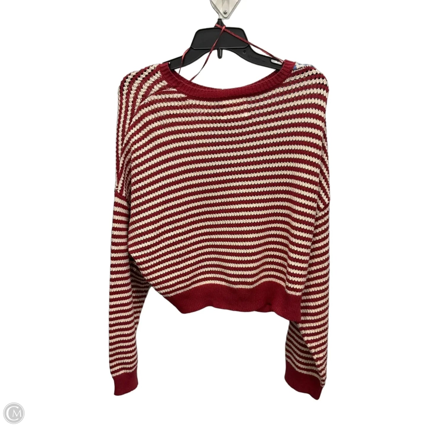 Sweater By Soho Apparel In Blue & Red & White, Size: L