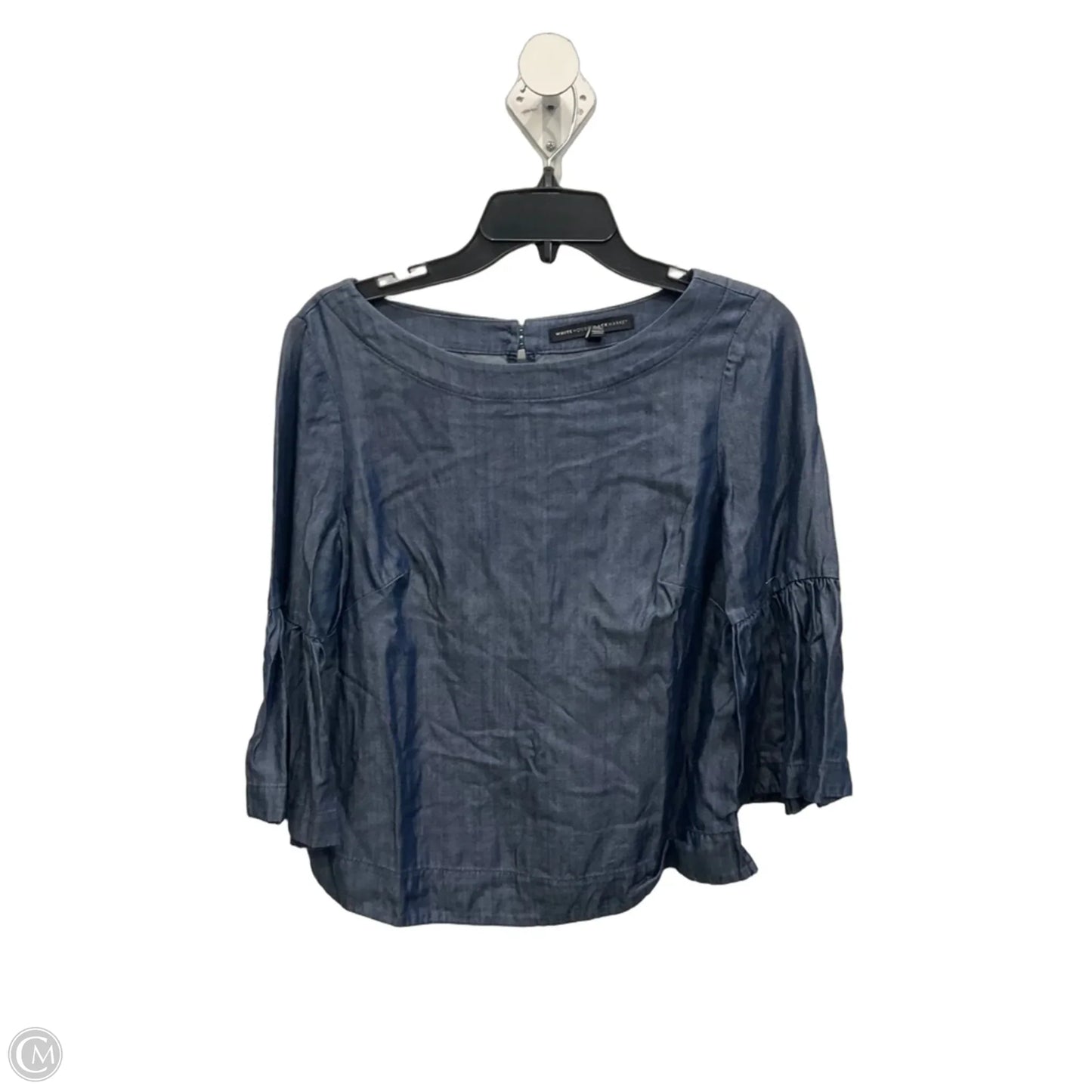 Top 3/4 Sleeve By White House Black Market In Blue, Size: S