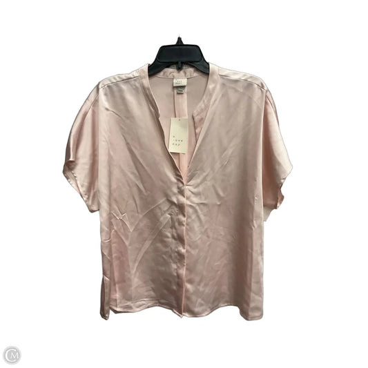 Blouse Short Sleeve By A New Day In Pink, Size: L