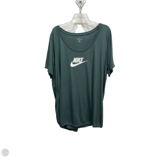 Athletic Top Short Sleeve By Nike Apparel In Green, Size: 2x