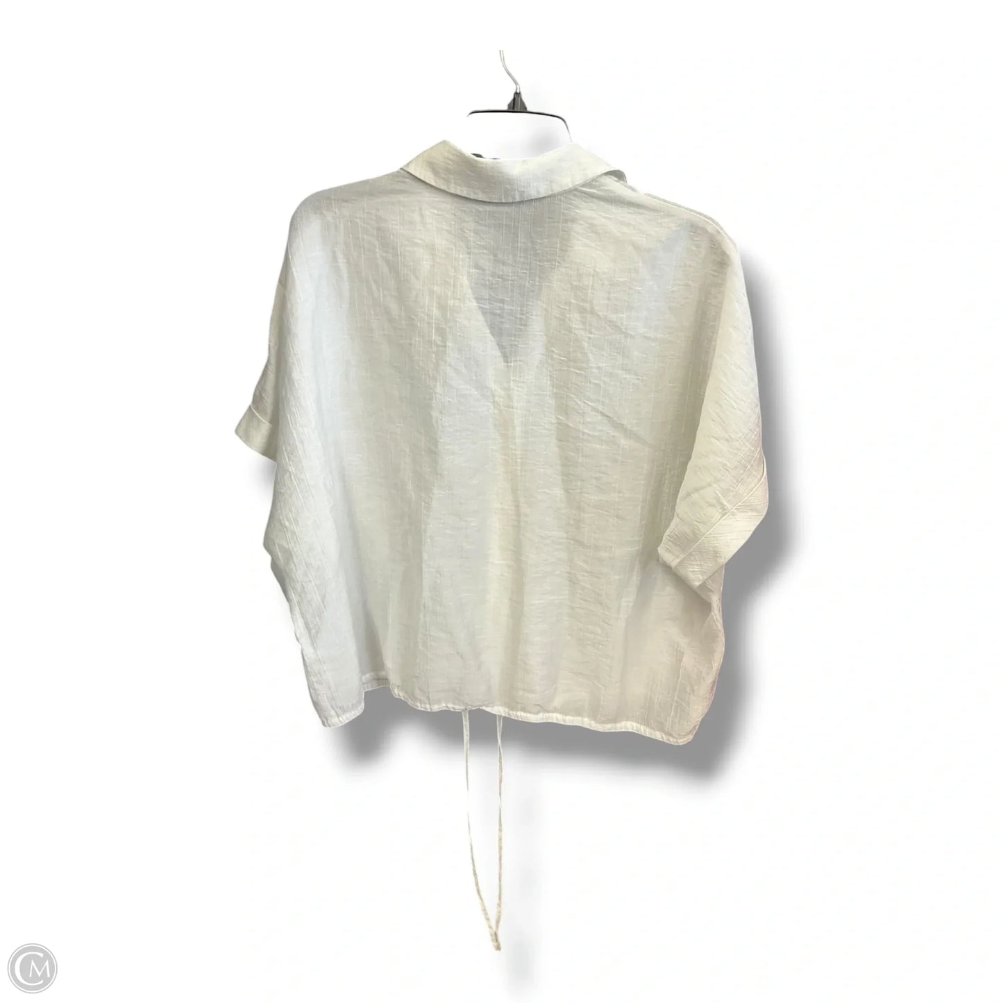 Blouse Short Sleeve By Adrianna Papell In White, Size: Xl