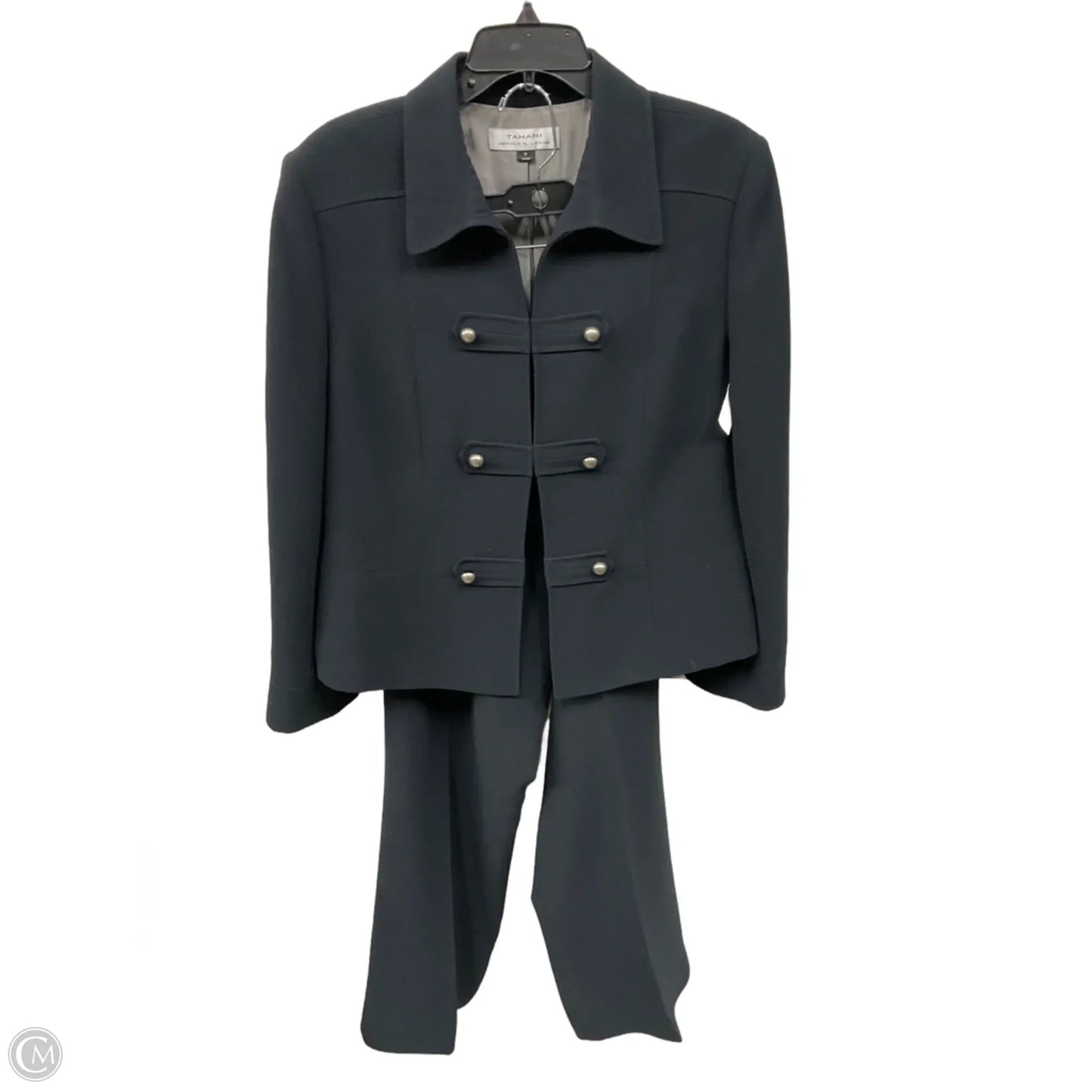 Pants Suit 2pc By Tahari In Black, Size: 18