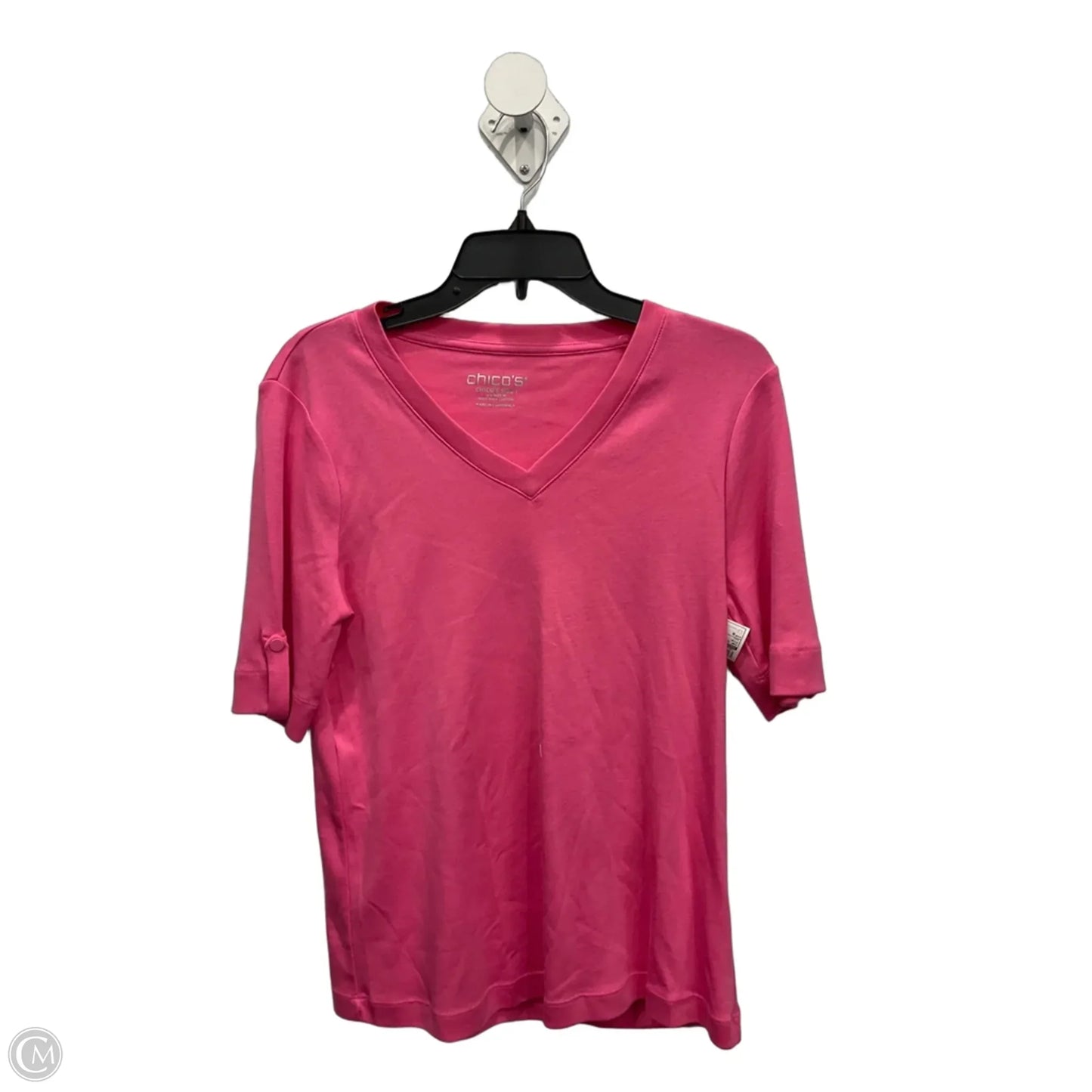 Top Short Sleeve By Chicos In Pink, Size: M