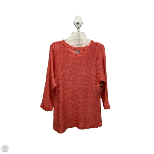 Sweater By Chicos In Coral, Size: L