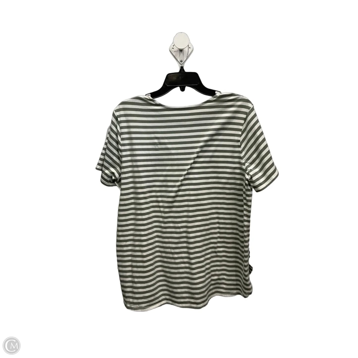 Top Short Sleeve By J. Jill In Green & White, Size: Xlp