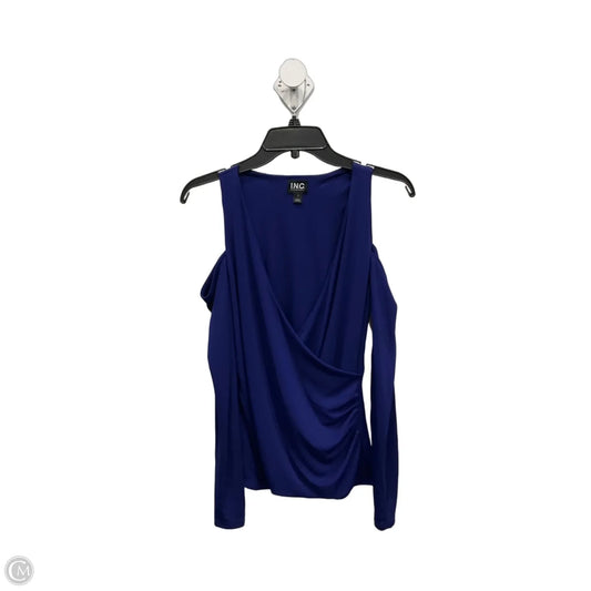 Top Long Sleeve Basic By Inc In Blue, Size: S