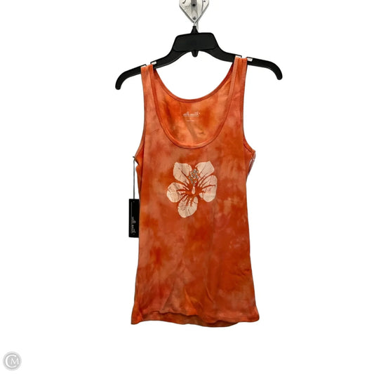 Top Sleeveless By Willi Smith In Orange & White, Size: L