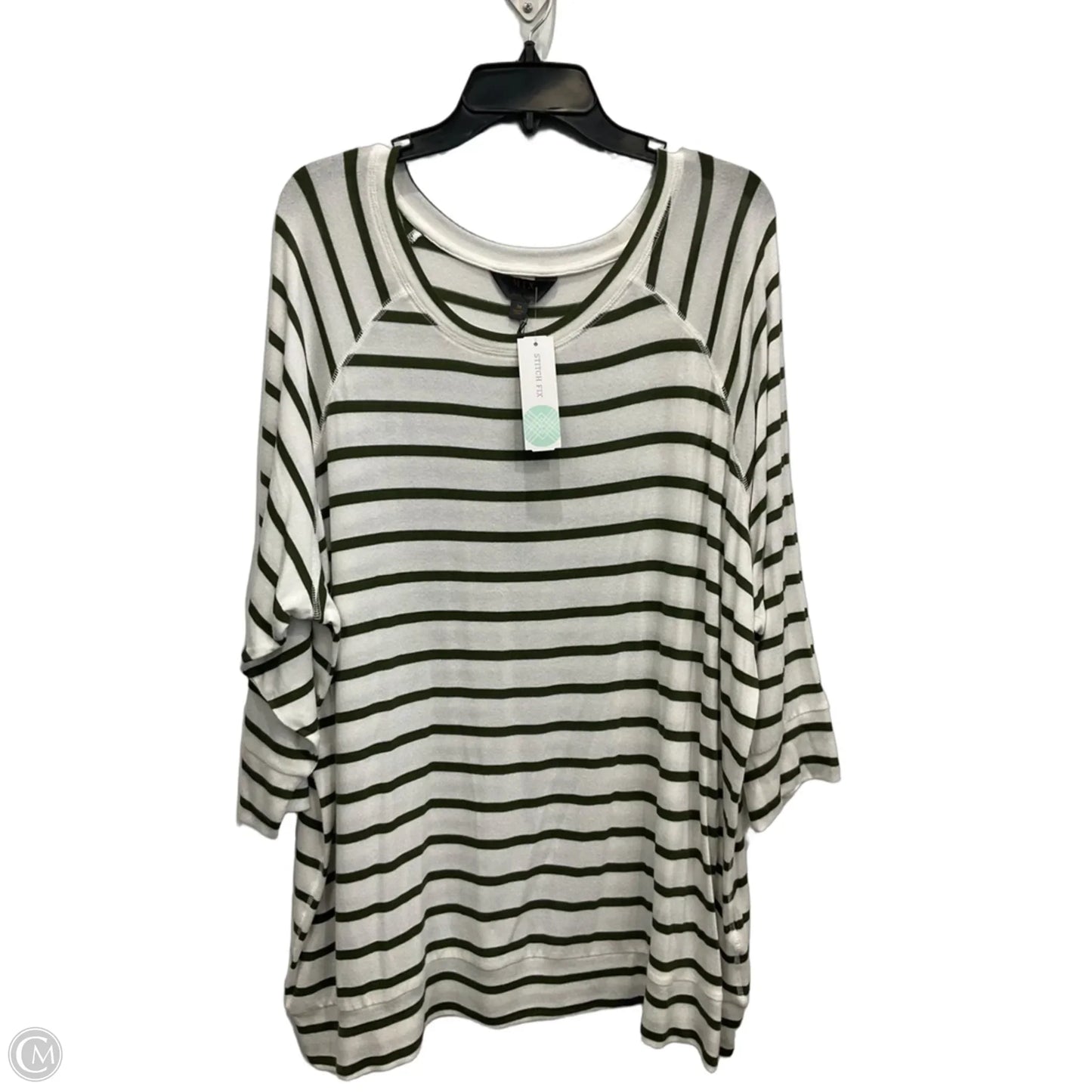 Top 3/4 Sleeve By 41 Hawthorn In Striped Pattern, Size: 3x