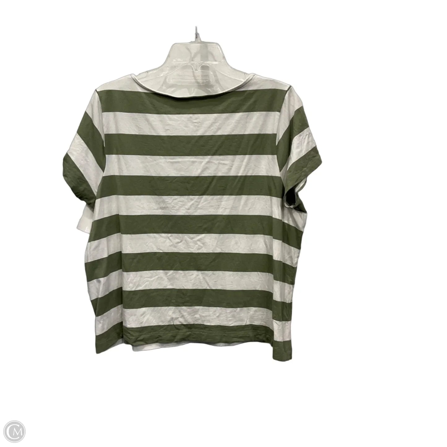 Top Short Sleeve By J. Jill In Green & White, Size: L
