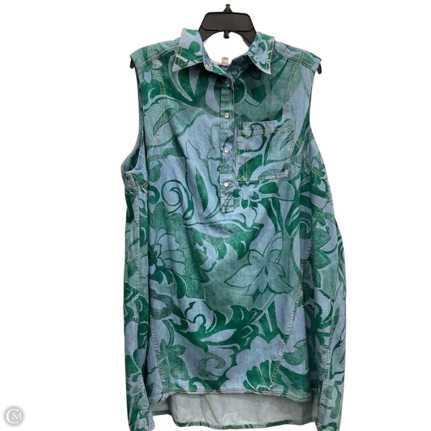 Dress Casual Short By Pilcro In Blue & Green, Size: 1x