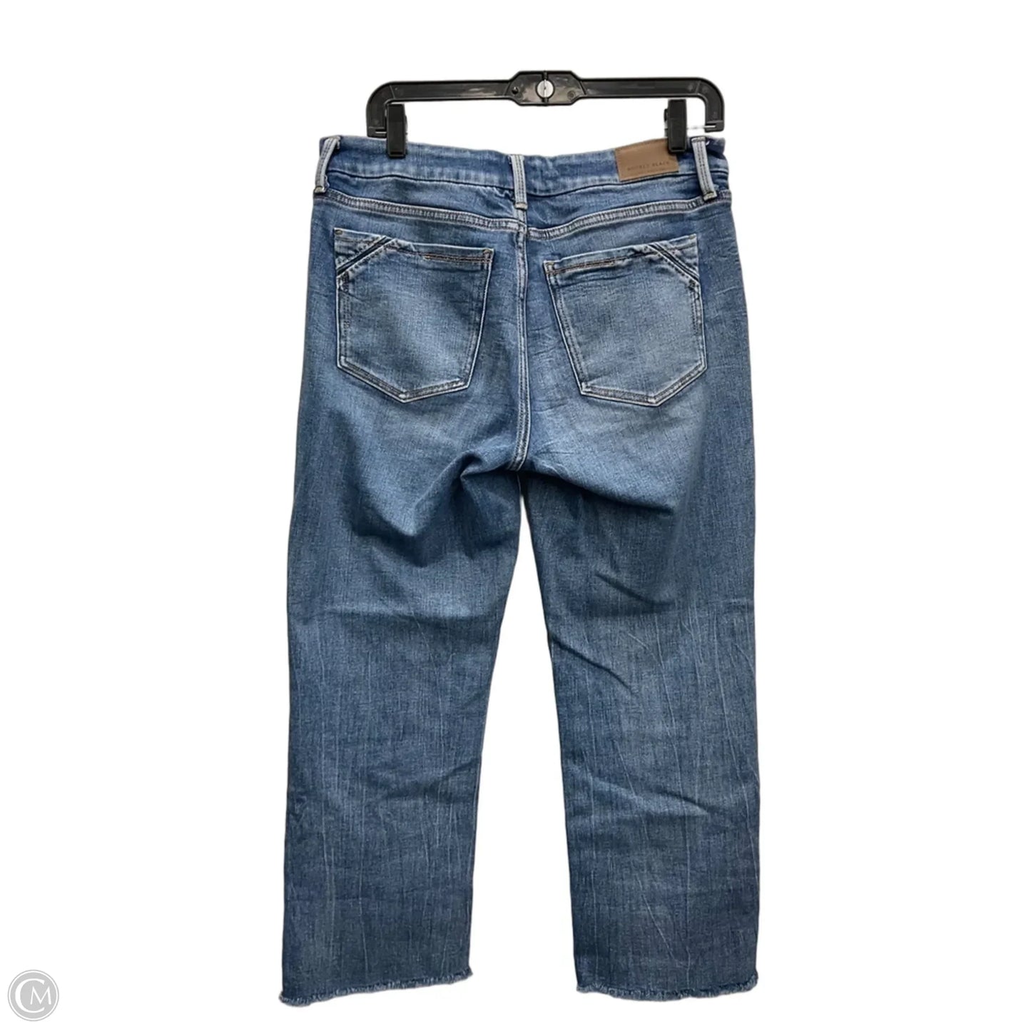 Jeans Cropped By Buckle Black In Blue Denim, Size: 10