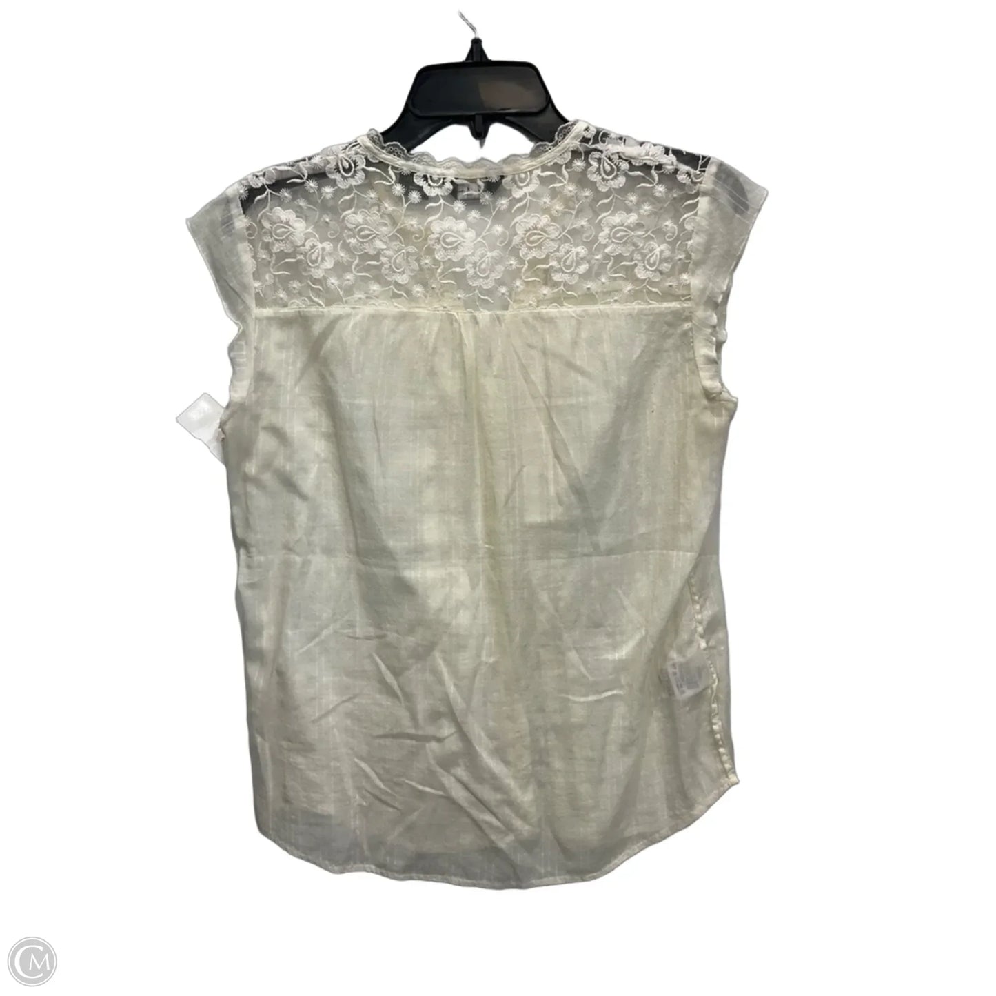 Blouse Sleeveless By Eddie Bauer In Cream, Size: S