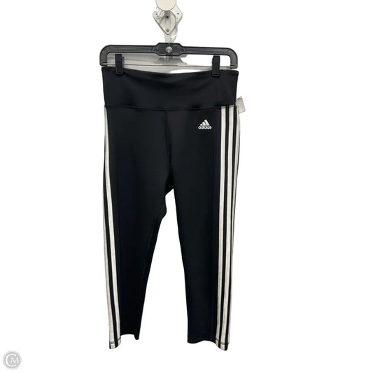Athletic Capris By Adidas In Black & White, Size: M