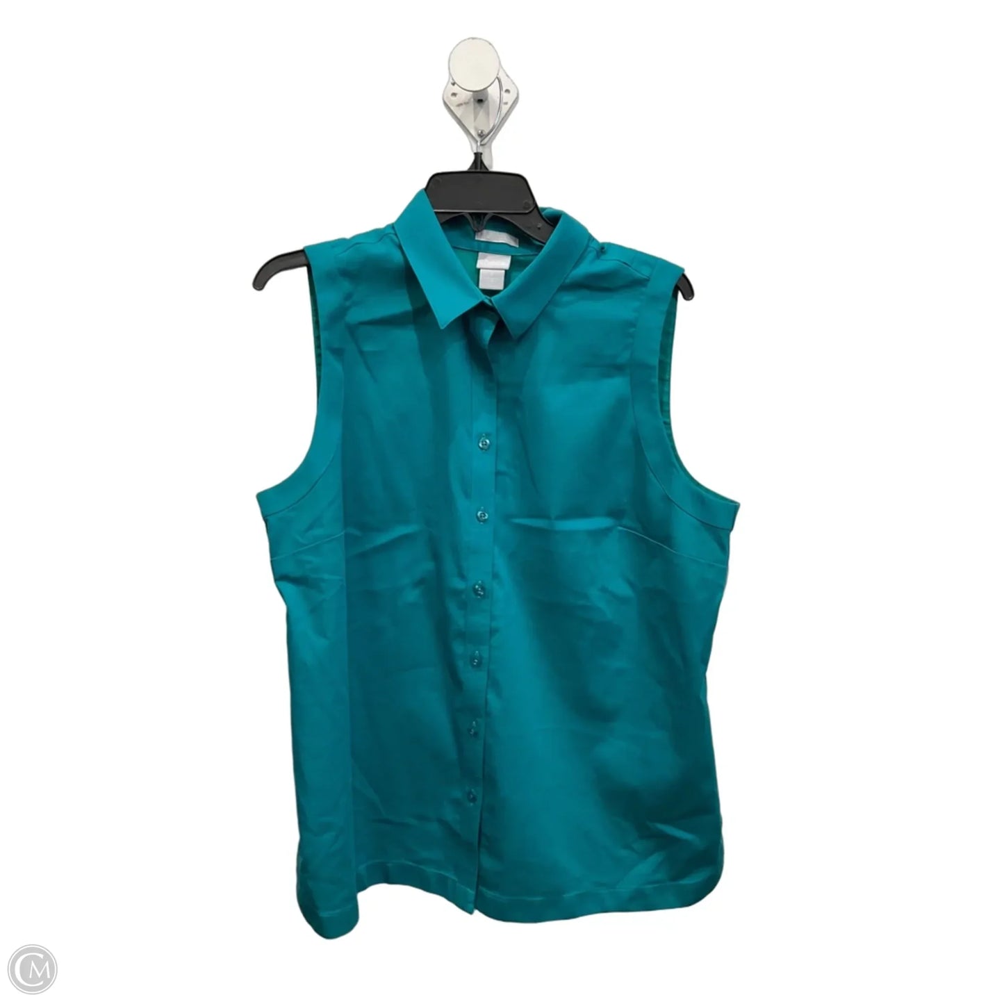 Blouse Sleeveless By Chicos In Teal, Size: Xl
