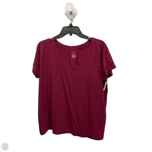 Top Short Sleeve Basic By J. Jill In Maroon, Size: L